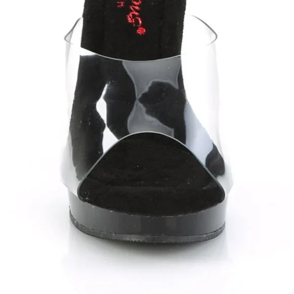 Platform Clear Comfort Width High Heel Shoes - Picture 4 of 5